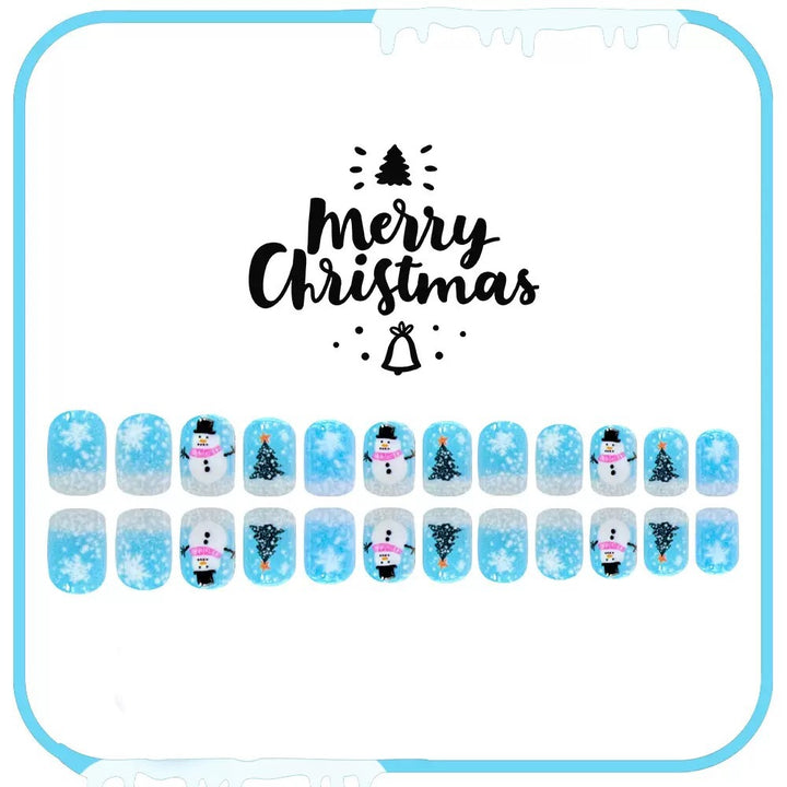 Artificial nail set with winter motifs and festive accents Stornfield