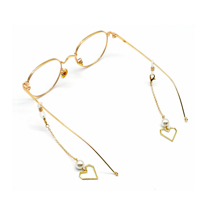 Heart-Shaped Geometric Elegance Eyewear Chain Stornfield