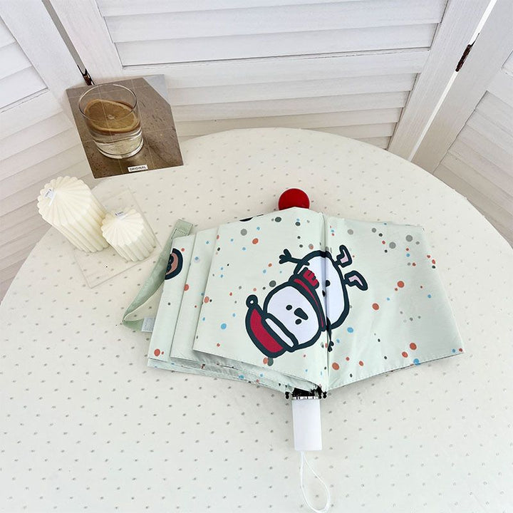 Women's Automatic Folding Umbrella with Cheerful Snowman Design Stornfield