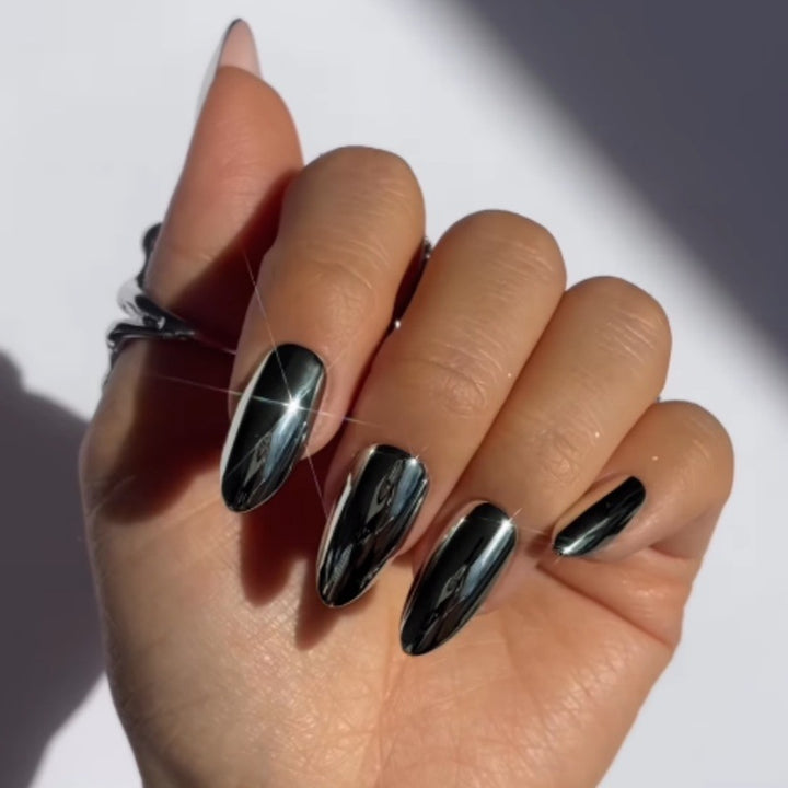Glossy Black Stiletto Press-On Nails Stornfield