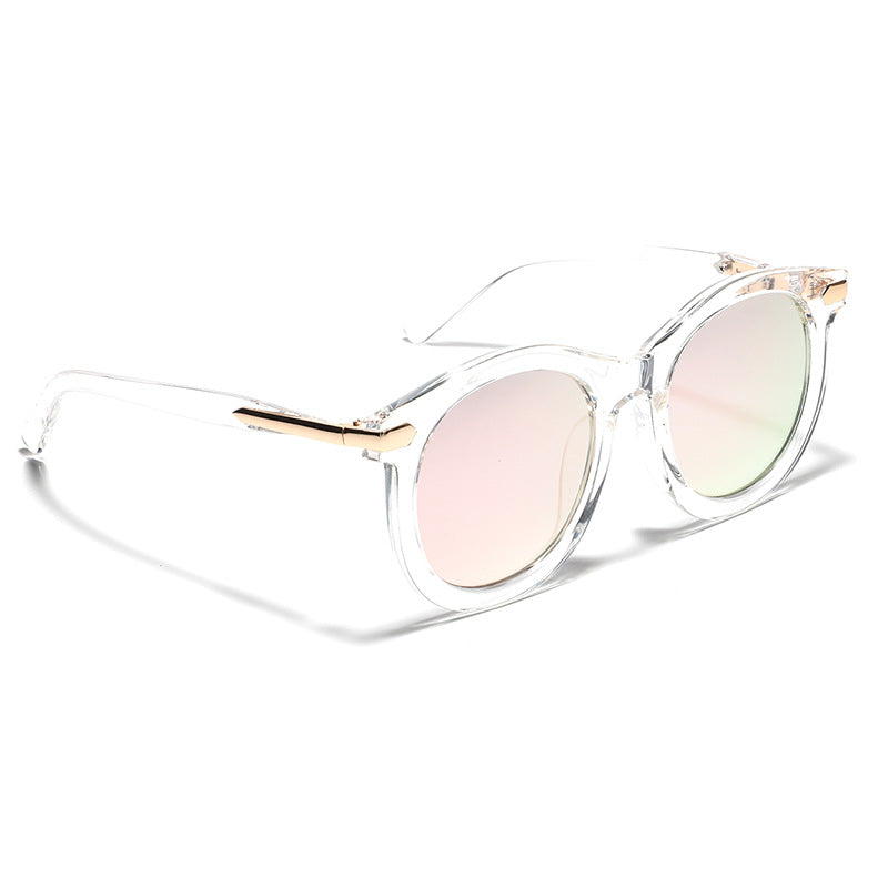 Women's fashionable sunglasses with transparent frame and golden accents Stornfield