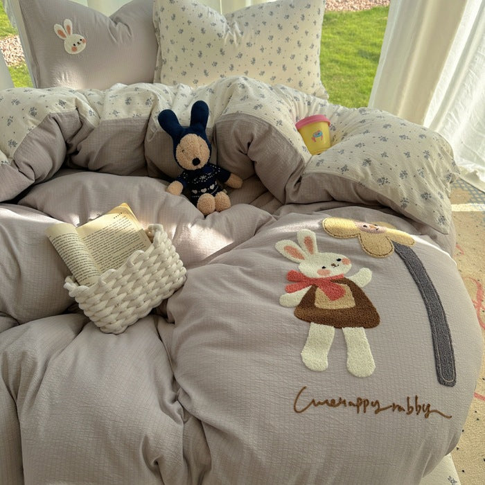 Children's Playful Cartoon Animal Themed Comforter Set