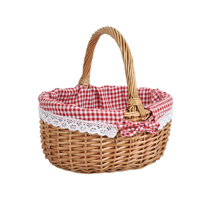 Ladies basket made of woven material with romantic inner lining Stornfield