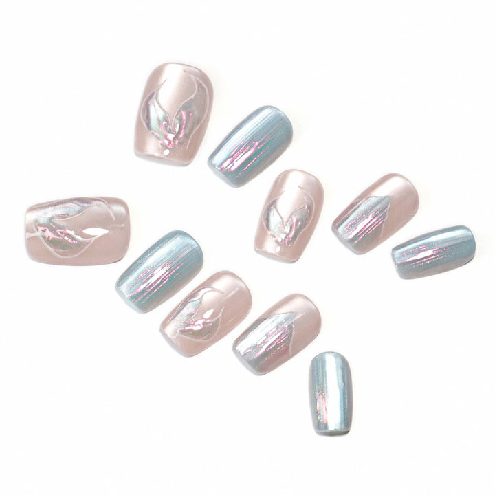 Artistic Nail Tips with Floral Design Stornfield