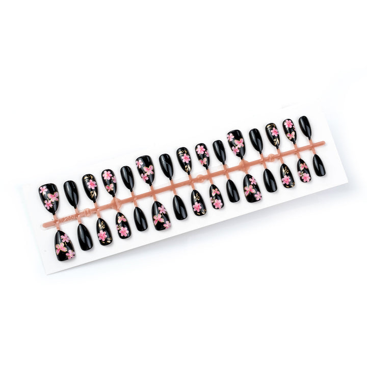 Artistic Floral-Embellished Press-On Nail Art Stornfield