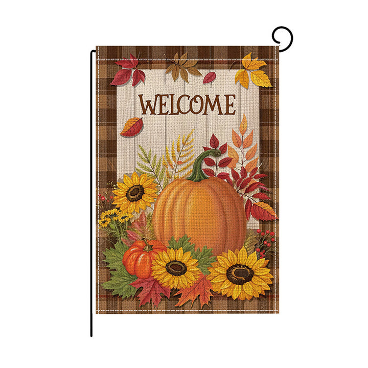 Outdoor Fall Sunflower and Pumpkin Decorative Garden Flag