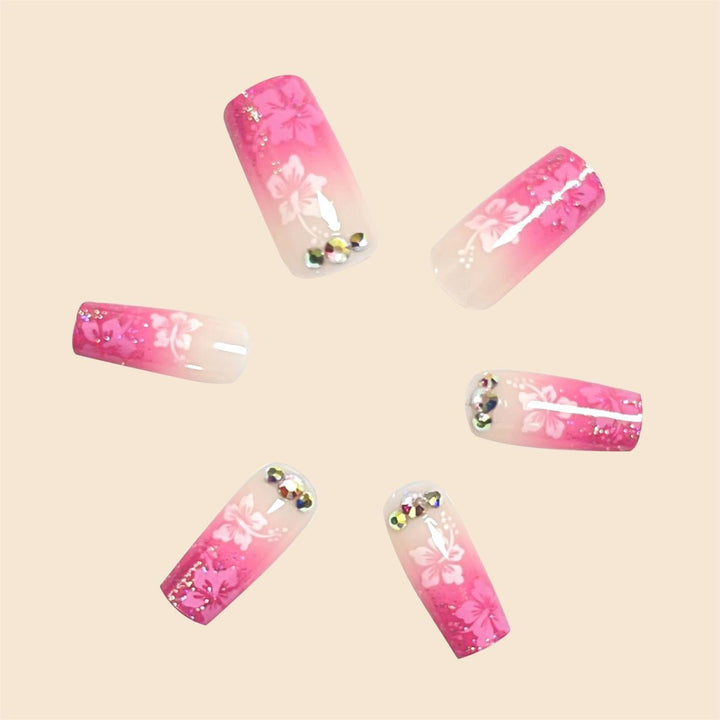 Decorative Floral Nail Extensions