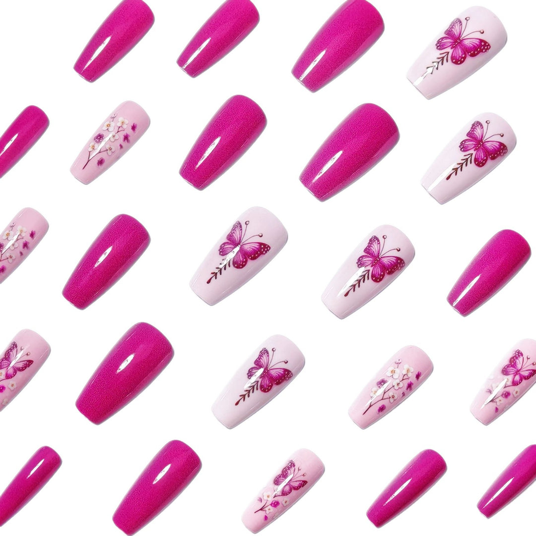 Glittering artificial nails with butterfly motif Stornfield