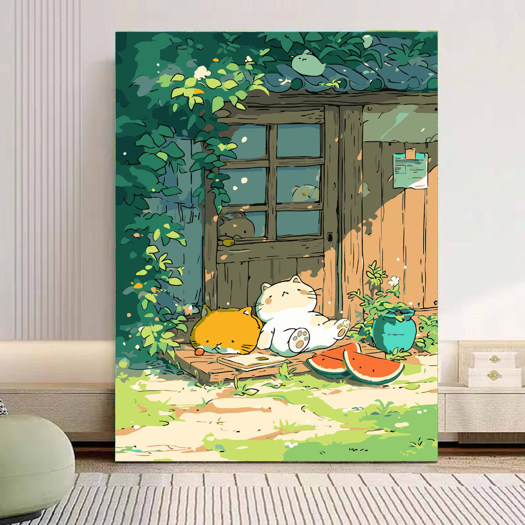 Playful Panda Illustration Canvas Art Stornfield