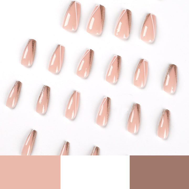 Elegant Glitter French Tip Acrylic Nails Stornfield