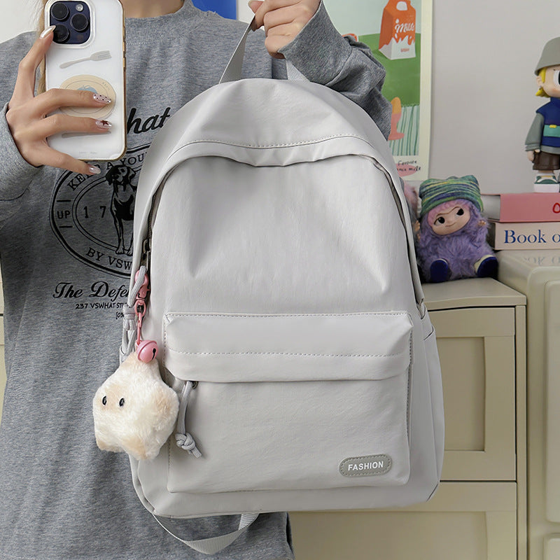 Stylish Casual Backpack with Cute Plush Charm Stornfield