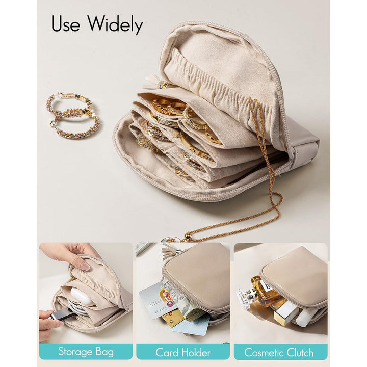 Cosmetic organizer with structured interior and elegant tassel Stornfield