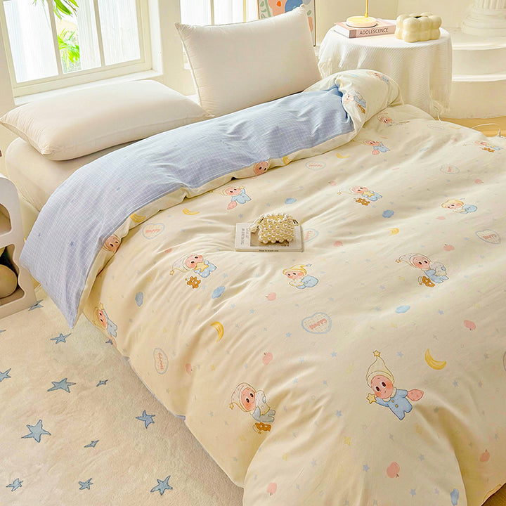 Plaid Patterned Quilted Comforter Set
