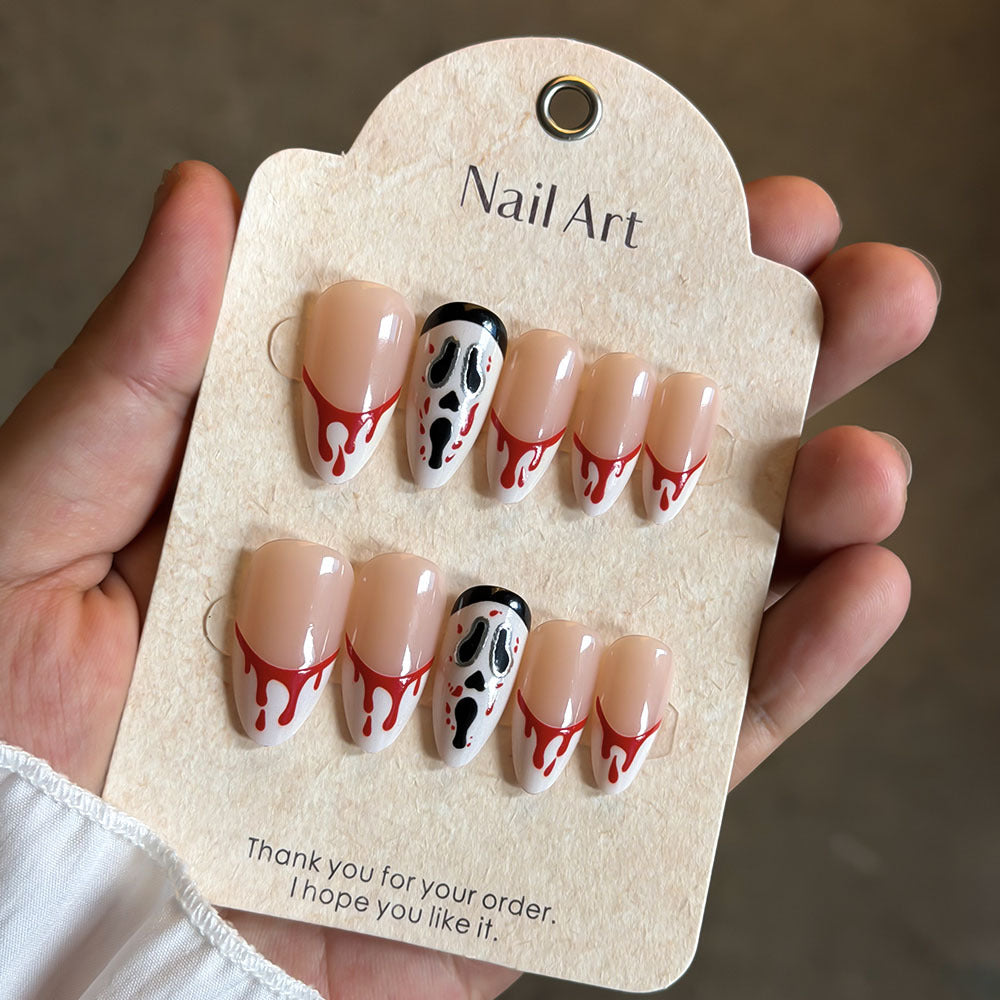 Artistic Horror-Themed Press-On Nails Stornfield