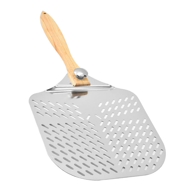 large stainless steel pizza peel with wooden handle Stornfield