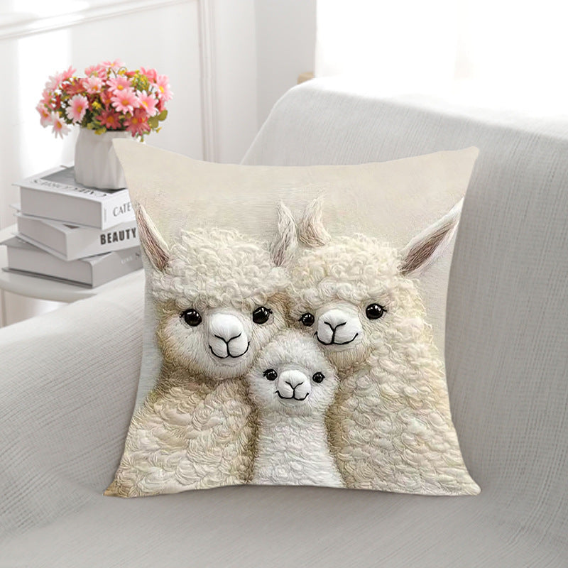 Artistic Ram Print Decorative Pillow