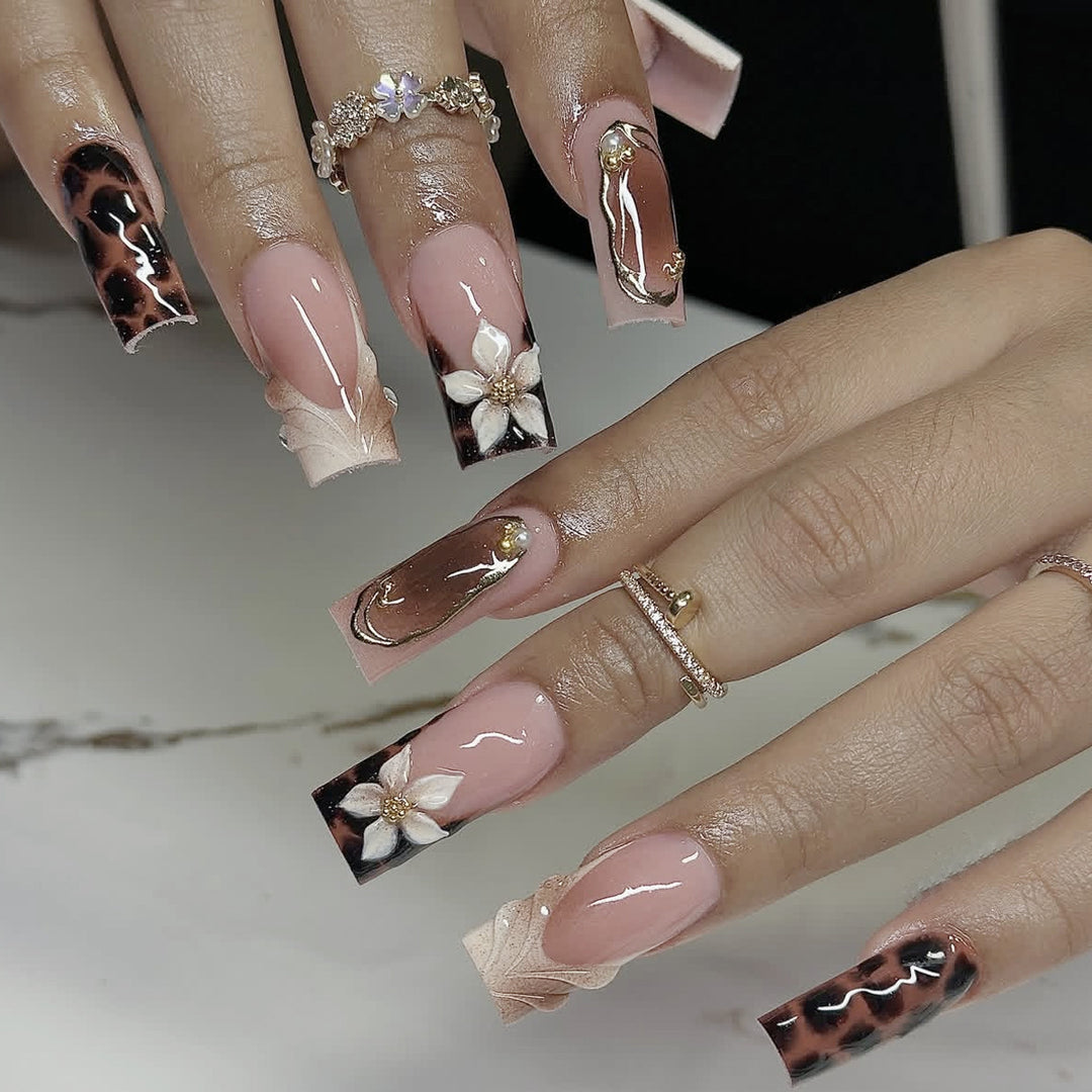 Artistic Floral and Abstract Nail Art Extensions Stornfield