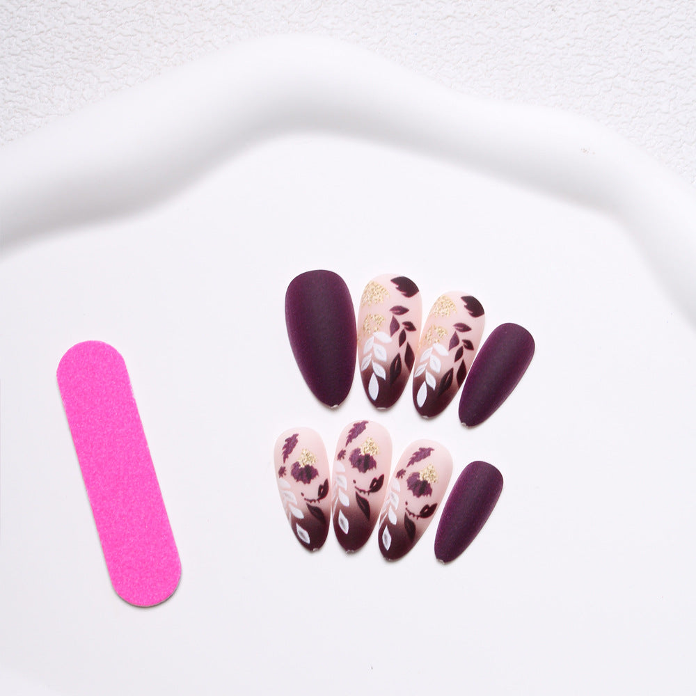 Elegant Floral Press-On Nail Set Stornfield
