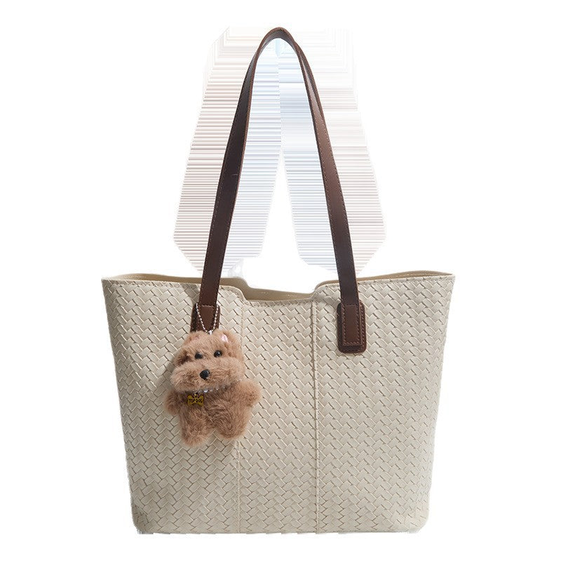 Woven Leather Shoulder Tote Bag Stornfield