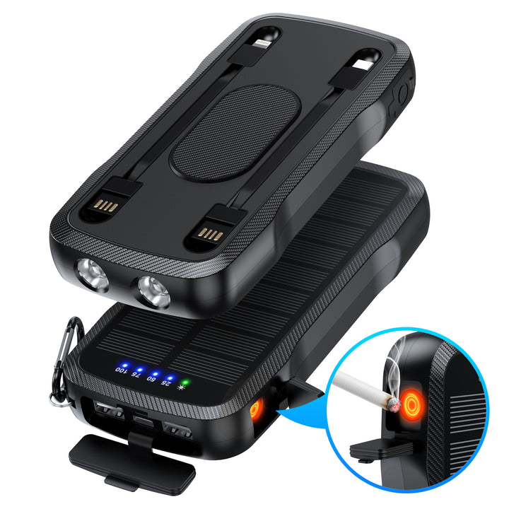 Solar charger with integrated USB ports and LED lamps Stornfield