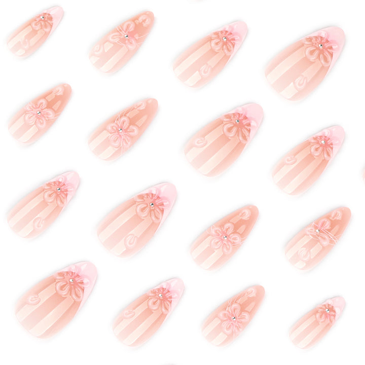 Artful nail extensions with floral 3D details Stornfield