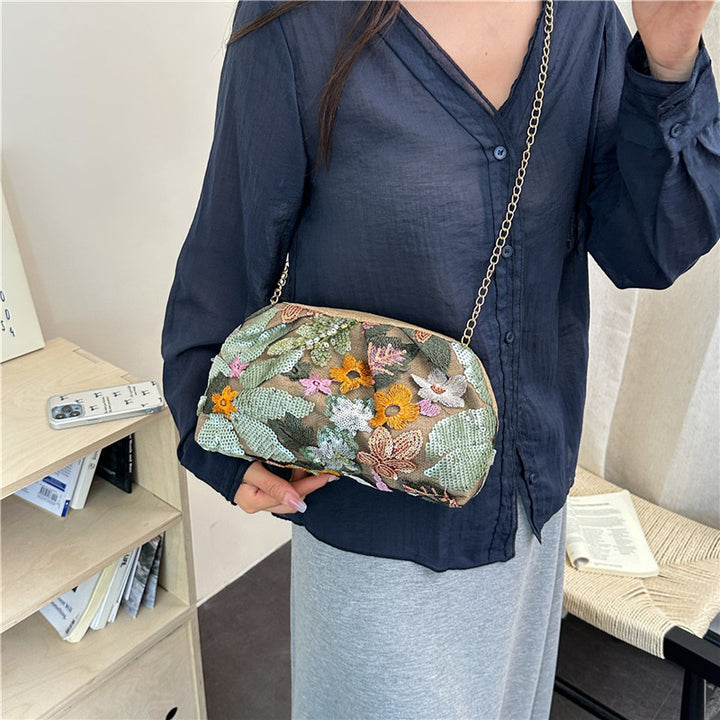 Floral Beaded Evening Clutch