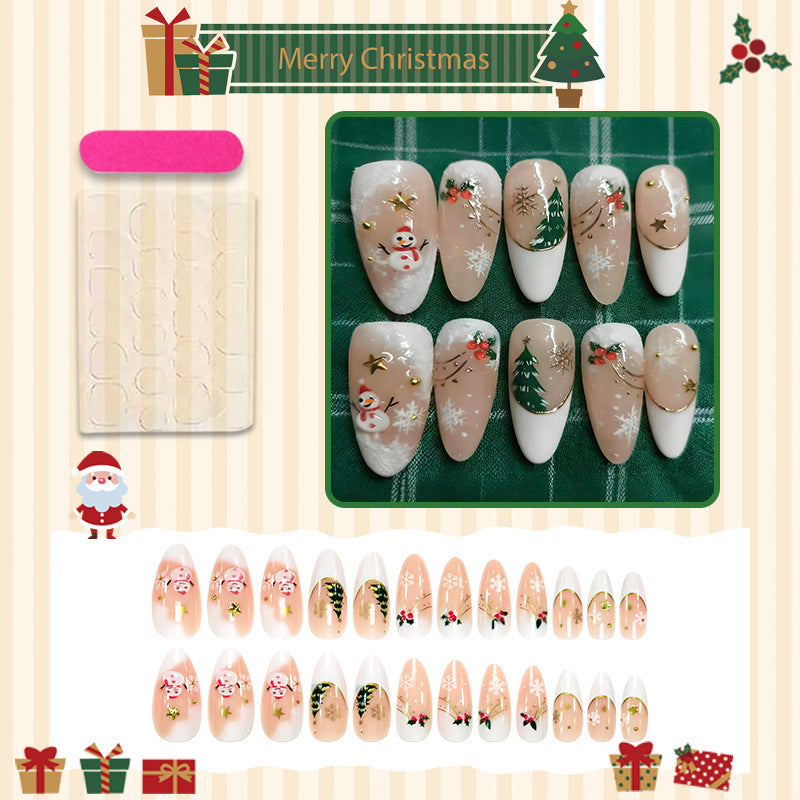 Artificial nail set with festive snowmen and Christmas motifs Stornfield