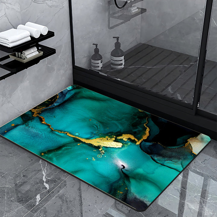 Luxury Marble-Effect Bath Mat Stornfield