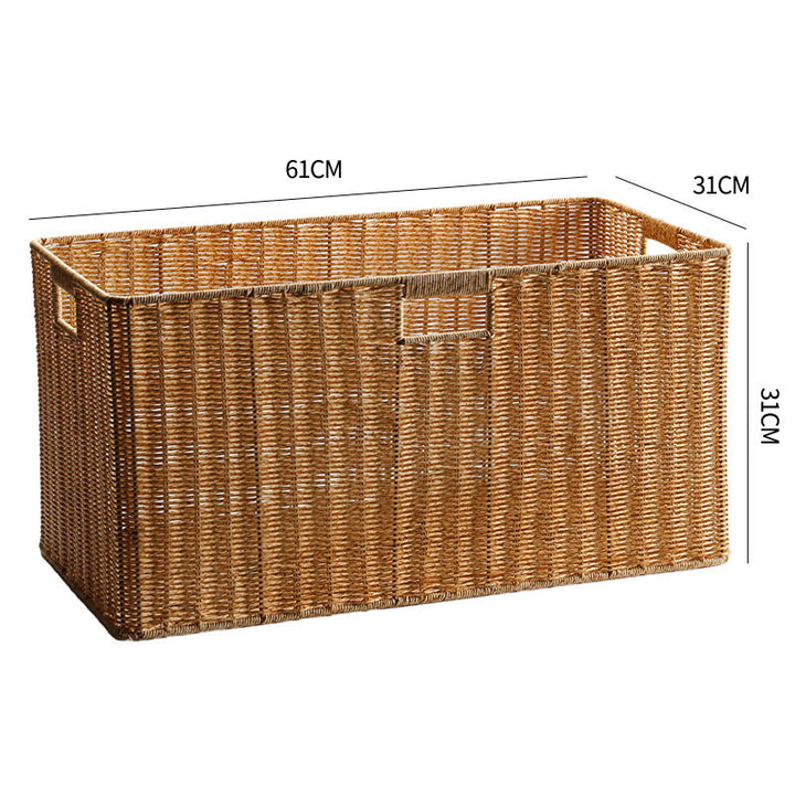 Unisex storage basket made of natural material with practical handles Stornfield