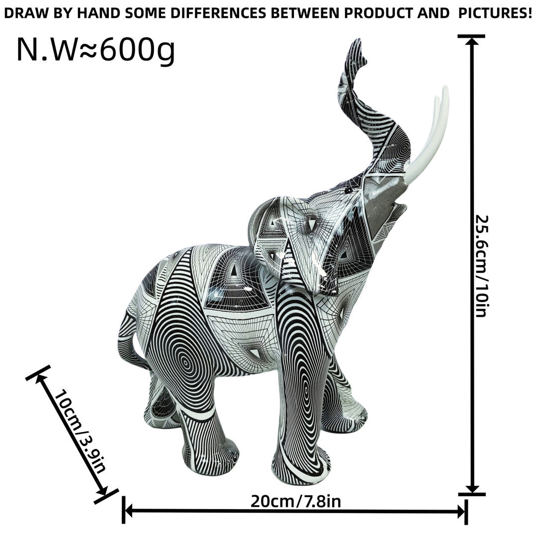 Artistic elephant figure with colorful design Stornfield