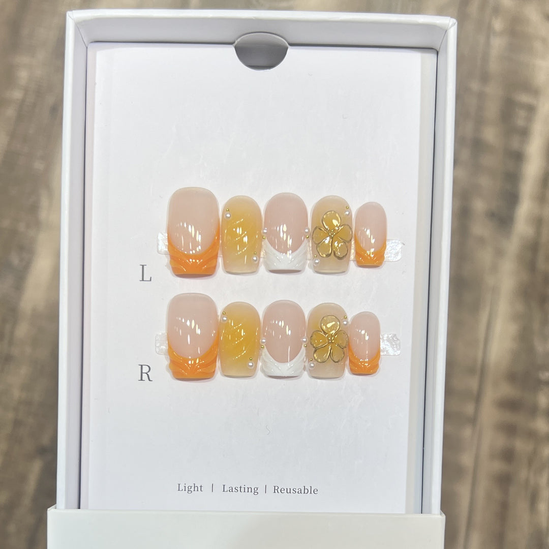 Decorative Floral Stiletto Press-On Nail Set Stornfield