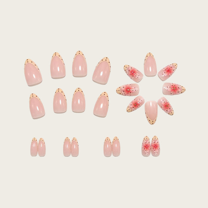 Artful Nail Extensions with Floral Accents Stornfield