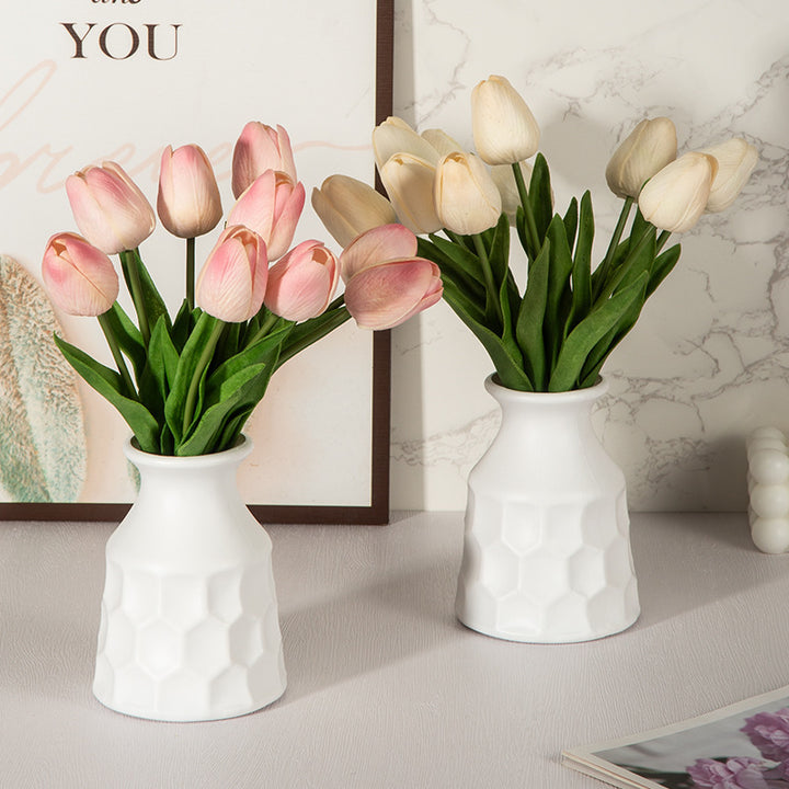 Textured Honeycomb Ceramic Vase Stornfeild