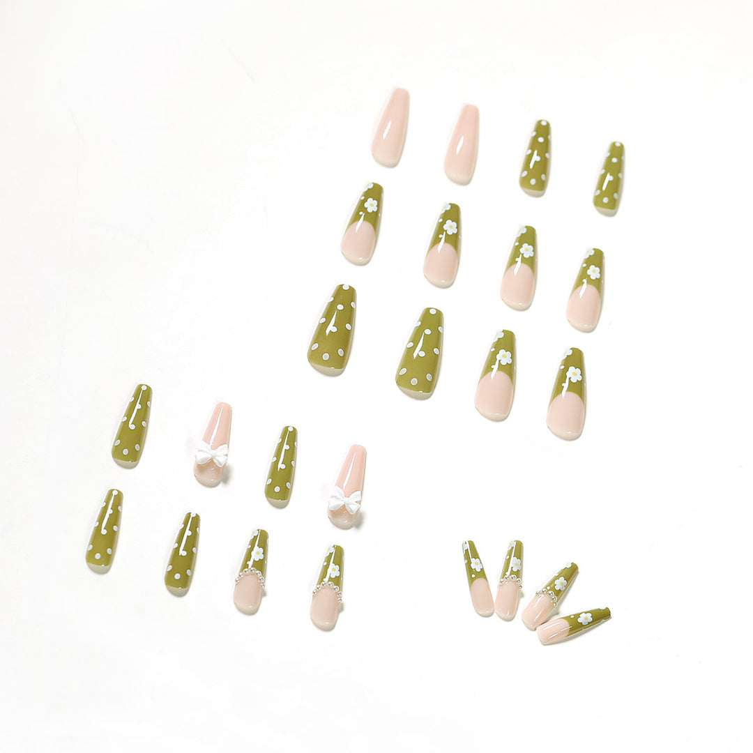 Artful Nail Extensions with Delicate Flower Design Stornfield