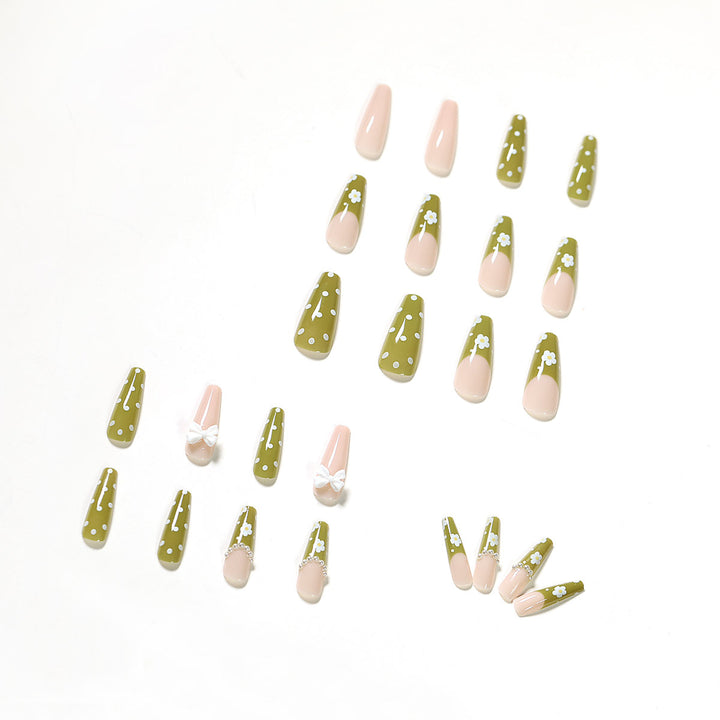 Artful Nail Extensions with Delicate Flower Design Stornfield
