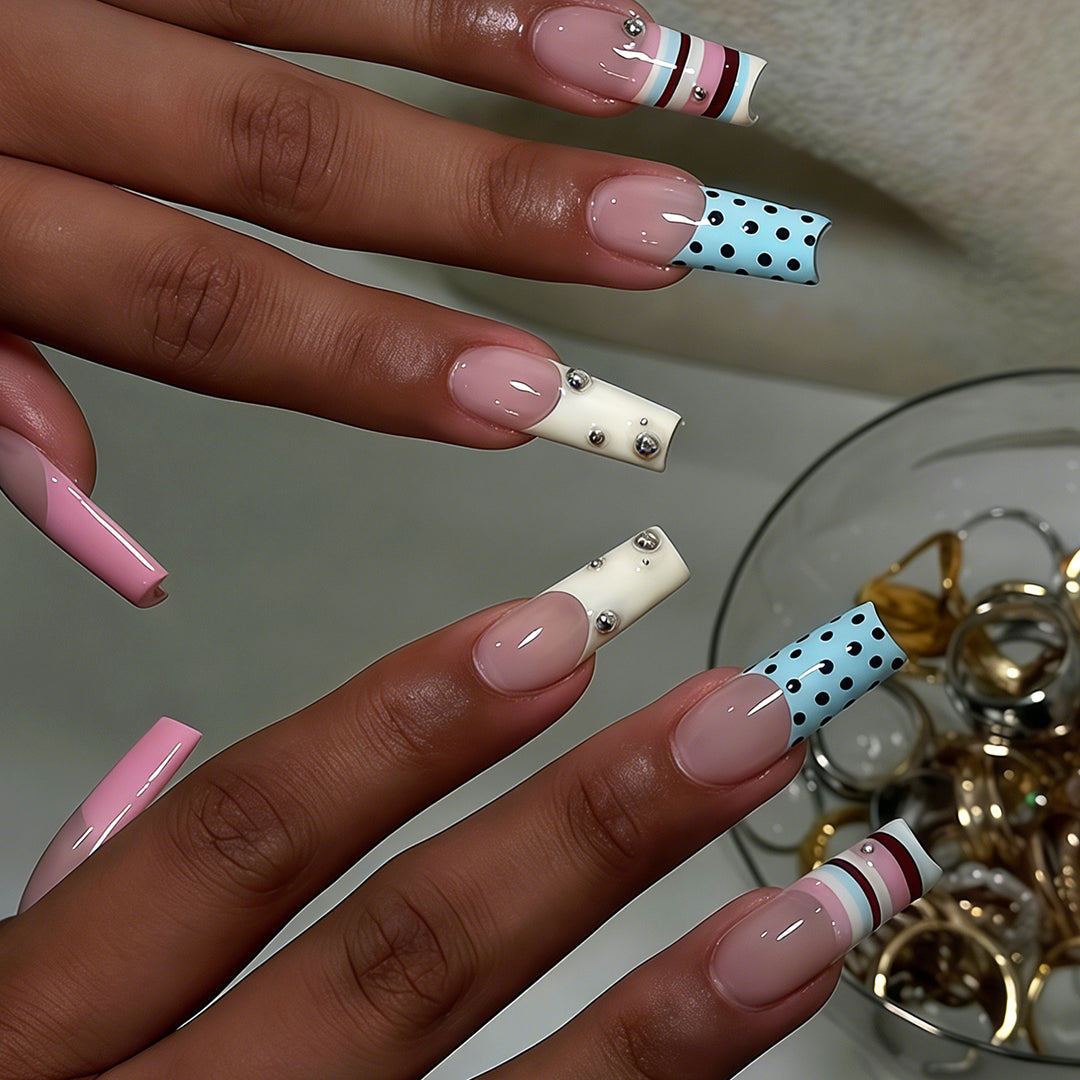 Decorative Press-On Nail Art with Intricate Patterns Stornfield