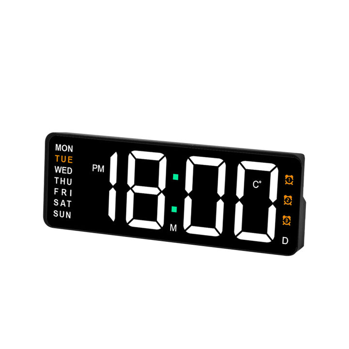 Digital wall clock with temperature and weekday display Stornfield
