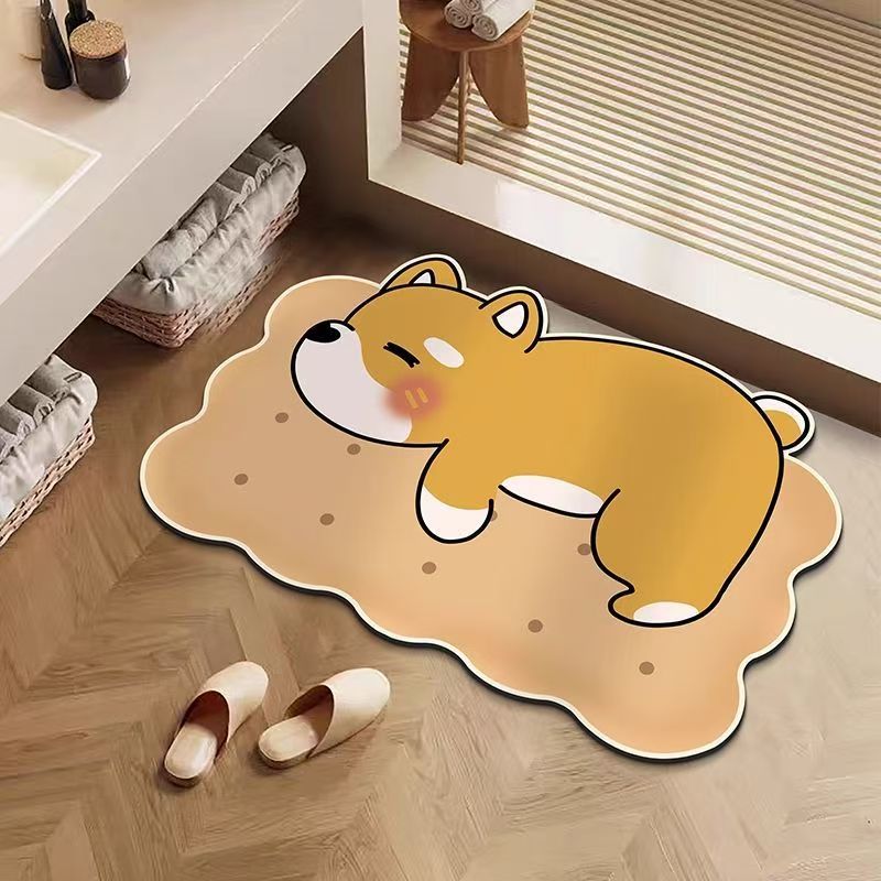 Cute Cartoon Dog-Themed Bath Mat