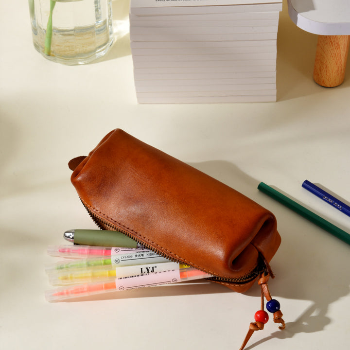 Vintage Leather Pencil Case