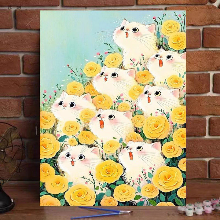 Whimsical Cat-Themed Paint by Numbers Art Kit Stornfield