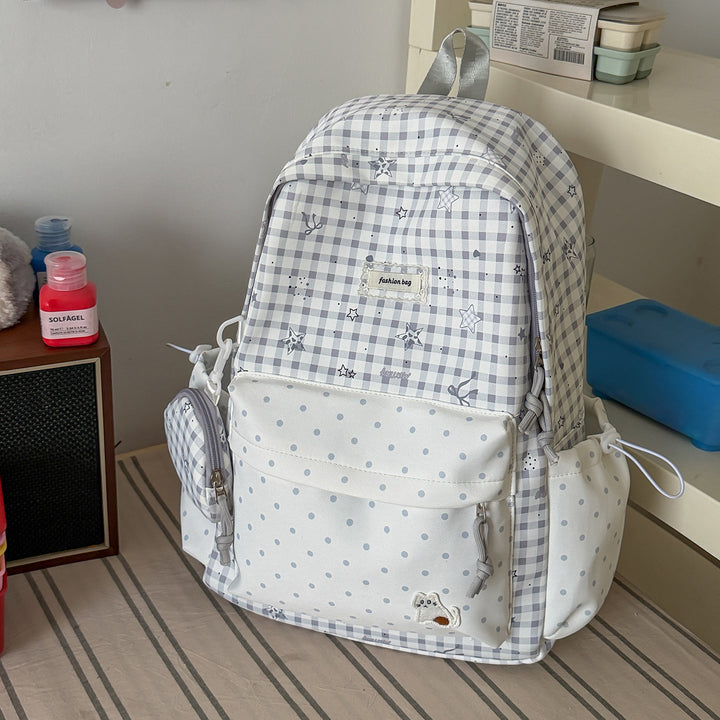 Stylish Checks Print Casual Backpack Stornfield
