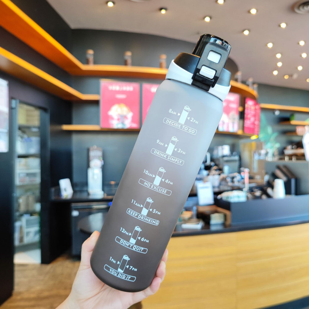 Women's Motivational Water Bottle with Unique Time Marking and Secure Closure Stornfield
