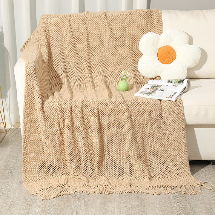 Textured Knit Throw Blanket
