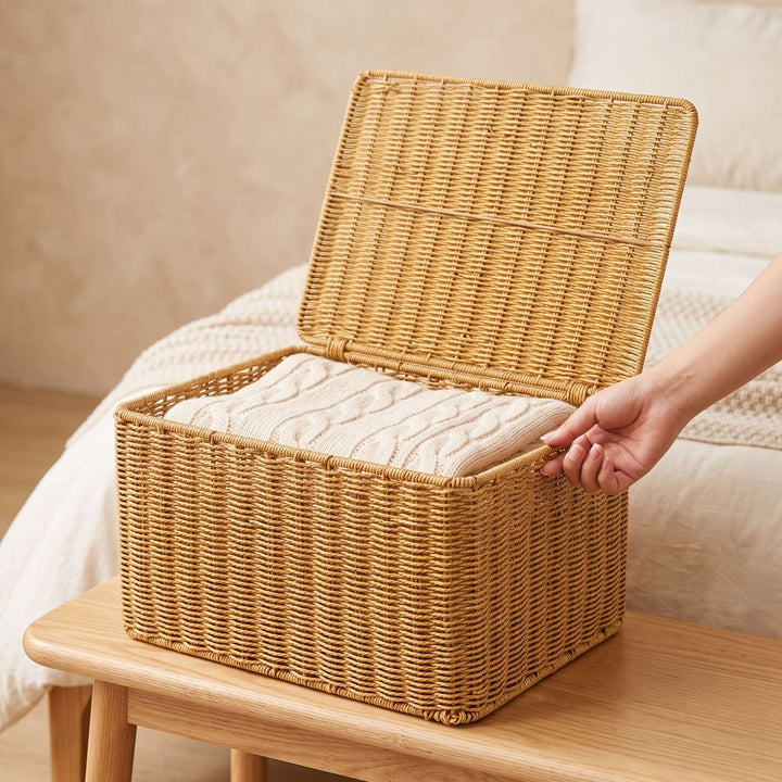 Woven Storage Chest with Lid Stornfield