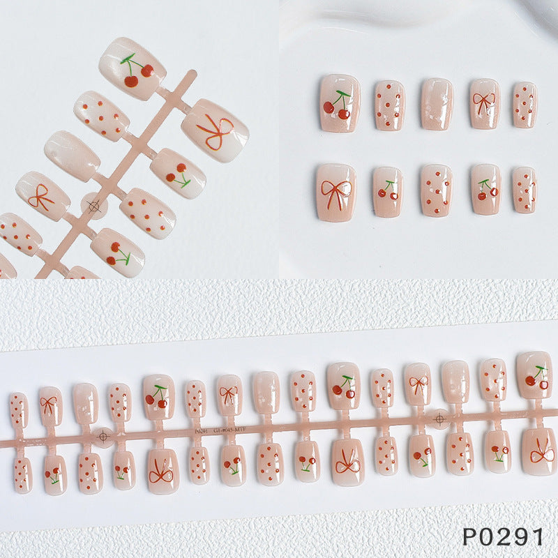Strawberry Decorated Press-On Nails Stornfield