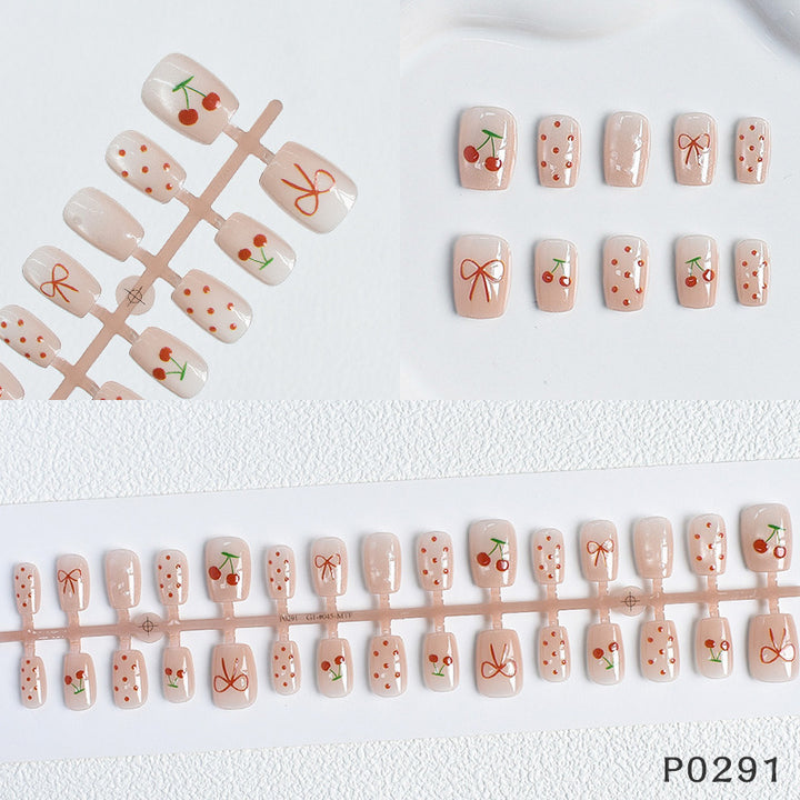 Strawberry Decorated Press-On Nails Stornfield
