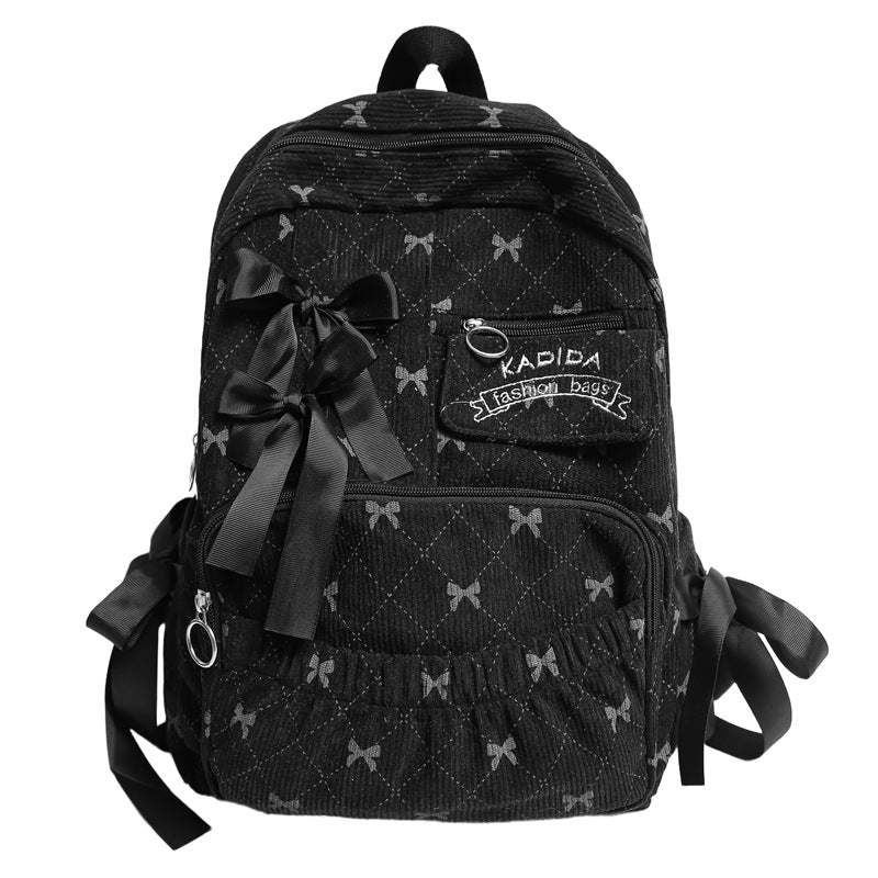 Quilted Bow-Embellished Backpack Stornfield