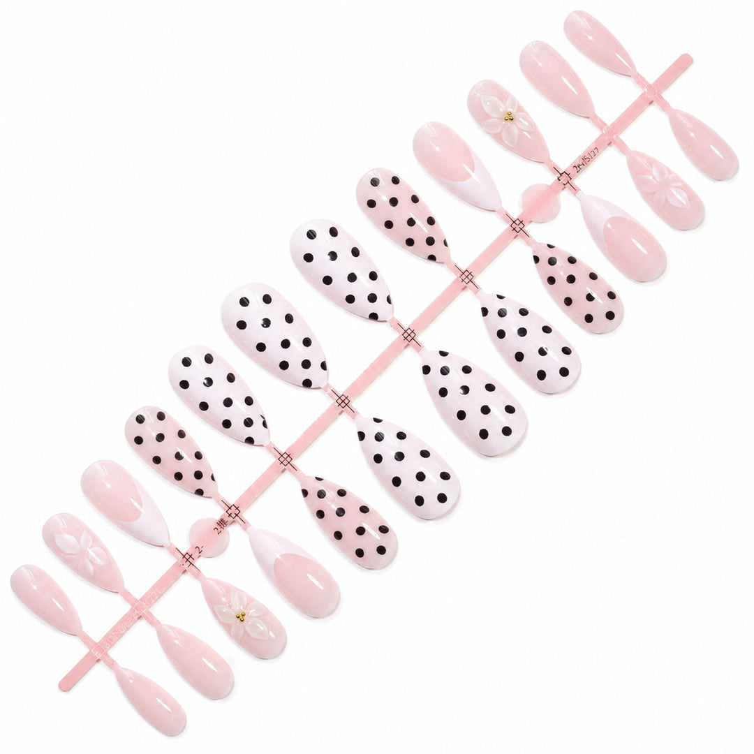 Premium Nail Design with Dots and Flowers Stornfield