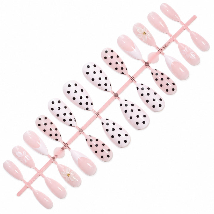 Premium Nail Design with Dots and Flowers Stornfield