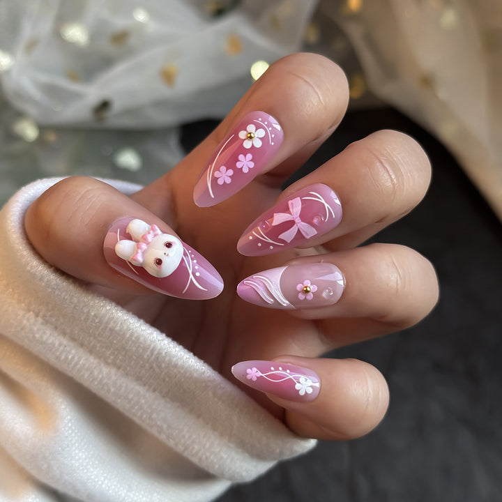 Artistic Playful Bunny Press-On Nail Set Stornfield